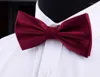 Bow Ties Gusleson Silk Solid, wstępnie związany krawat dla mężczyzn fioletowe czarne żółte podwójne krotki wodoodporne bowtie bowtie