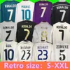 Real Retro Madrid Fu￟ball -Trikot -Langarm -Fu￟ball -Hemden Guti Ramos Seedorf Carlos 10 11 12 13 14 15 16 17 Ronaldo Zidane Beckham Raul 00