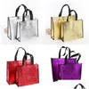 Storage Bags Diy Shop Bags Foldable Fashion Tote Laser Fabric Nonwoven No Zipper Bag Home Reusable Handbags 2 6Bl G2 Drop Delivery G Dh81F