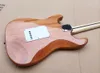Chitarra elettrica color legno naturale a 6 corde con impiallacciatura in acero fiammato Tastiera in acero Pickup SSS personalizzabili