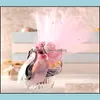 선물 랩 참신 사탕 상자 로맨틱 결혼식 선호 플라스틱 선물 가방 실용적인 실크 시뮬레이션 꽃 장식 오간자 클리어 설탕 상자 dh6fk