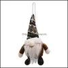 Party Favor Gnomes Beard Tree Pendant Doll Christmas Party Knitted Creative Plush Toys Garden Ornaments Santa Xmas Supplies 5 5Gl3 Q Dhjhk