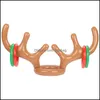 Party Favor Cartoon Inflation Cap Reindeer Antler Hat For Children Christmas Theme Party Decorations Gift Lovely Shape Oversize Head Dh2Nw