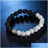 Beaded Retro Buddha Head Nature Stone Bracelet Agate Lava Wristband Women Mens Bracelets Fashion Jewelry Gift Drop Delivery Dhl7W