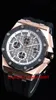 17Colors New Version Men Watches VK Quartz Chronograph Working 26408or 26416 44mm 18K Rose Gold White Dial Rubber Strap Bands Blue Luminescent Mens armbandsur