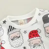 Pullover 0819 Lioraitiin 04Years Toddler Girls Boys Christmas Sweatshirt Santa Claus Print Crew Neck Hals Lange Mouw Tops 221125