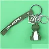 Party Favor Party Favor Pvc Geometric Cartoon Keychain Funny Dinosaur Women Jewelry Cute Charm Bag Key Chain Car Keyring Accessories Dhax2