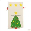 Autres fournitures de fête festives Sac de bonbons d'arbre de Noël Cookie Man Snowman Impression Bundle Pocket Cadeau Emballage Stockage Home Party Su Dhmje