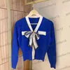 Designer Cardigan Womens Pulls de mode Chat V V Neck Bow Pull Classic Style Striped Triped Cardigans Sweater Women V￪tements
