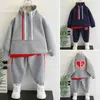 Giyim Setleri Sonbahar Bahar Genç Erkek Kızlar Giyim Seti Çocuklar İçin Trailsuit Toddler 2pcs Giysiler Kıyafetleri Spor Şarkıları 6 8 10 12 12 221125