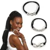 Pulseira laços moderno corrente de ouro laço de cabelo moda elástico acessórios de cabelo rabo de cavalo titular anéis hairband para menina senhora