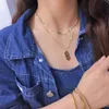 Colar de pingente de colar de jóias de estilo premium colar de luxo colar feminino requintado 18K Gold Plated Chain Long Classic Classic Popular Brand Acessor Y240429H0KV