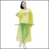 Raincoats Large Size Adts Poncho Rain Wear Clear Plastic Disposable Outdoor Activity Emergency Raincoat Trathin Hooded Rainwear In S Dhjrq