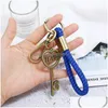 Key Rings Retro Bronze Hang Key Ring Heart Whistle Owl Fish Charm Keychain Handbag Hangs Fashion Jewelry Drop Delivery Dhu3G