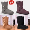 New Australia Classic Warm Boots Womens Mini Half Snow Boot USA GS Winter Full Fur Fluffy Furry Satin Ankle Boots Boots Storlek 36-41