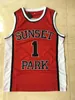 College Basketball indossa alta qualità 1 1 Fredro Starr Shorty Jersey Sunset Park Movie College Basketball Jerseys Bianco Rosso 100% cucito Taglia S-XXXL