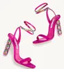 Famoso marchio aura sandali scarpe donne cristalli tacchi aquazzuras lady gladiator sandalias abito feste notturno pompe eleganti eleganti eu35-43 box