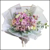 Cadeau Wrap Bouquet imperméable Fournitures de mariage Saint Valentin Pure Couleur Fleur Cadeau Emballage Papier Un ensemble de 20 feuilles 6 5Mya J2 Dh5Tx