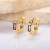 Hoop Earrings GATTVICT Chic Punk Red Zircon Small Earring For Women Simple Geometric Circle Glass Steampunk Party Jewelry