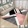 Carpets Nordic Geometric Carpet Modern Living Room Home Decoration Rug Bedroom Hallway Non Slip Mats Pink Doormats Lounge 1284 V2 Dr Dhecg