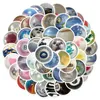 60st. Mix Glass Bead Sticker Marbles Graffiti Stickers f￶r DIY Bagage Laptop Skateboard Motorcykelcykelklisterm￤rken