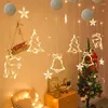 Decorazioni natalizie LED Fiocco di neve Babbo Natale Appeso Ventosa Lampada Ornamenti per finestre Decorazione per la casa Natale Navidad 2023 Anno Decor