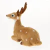 Christmas Decorations Simulation Lying Sika Artificial Deer Reindeer Fairy Garden Miniatures Prop Animal Model Figurine Shop Window Showcase