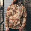 Herrtröjor Höst och vinteranpassad kamouflage mode 3D -tryckmönster Sweatshirt Pullovers Streetwear Fleece Coats