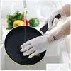 Guanti per la pulizia Guanti per lavori domestici in cucina Guanti per lavare i piatti in PVC Prevenire lo scivolamento Guanti per la pulizia da donna Modelli di stampa in gomma a pelle singola Gl Dhlgh