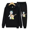 Women's Two Piece Pants Womens Funny Anime Print Basic Cotton Sweatshirts 2 Sets Early Spring Hoodies Elastic Waist Casual Suits Street Wear