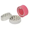 2 lagen roken accessoires grinders kruid tabakskruiden breker 56 mm plastic grinder met schraper plat concave zes kleuren