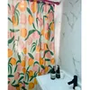 Rideaux de douche DUNXDECO Rideau Salle De Bains Imperméable Cortinas Moderne Fruits Frais Pêche Imprimé Polyester Tissu Ridea Décoration Artistique