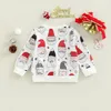 Pullover 0819 Lioraitiin 04Years Toddler Girls Boys Christmas Sweatshirt Santa Claus Print Crew Neck Hals Lange Mouw Tops 221125