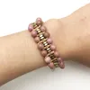 Braccialetti con ciondoli Serie rosa Pietra naturale Perline di ematite Bracciale regalo fatto a mano Gioielli Vingate Accessori Compleanno