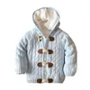 Cardigan Automne Hiver Coton Enfants Pull À Manches Longues Bouton Manteau Épais En Peluche Bébé Garçons Filles Pull Enfants Porter Des Vêtements Tricotés 221125