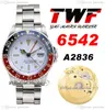 TWF 6542 Vintage GMT A2836 Automatic Mens Watch 38 -мм кока -кока -кока -колу белая шлеб