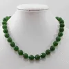 Charmiga kvinnor gröna jades fasetterade 10 mm smyckeshalsband 18 tum