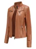 Femmes en cuir Faux femmes veste automne hiver à manches longues grande taille mode dames solide fermeture éclair Biker manteau femme veste décontractée 221125