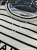 Женская футболка дизайнерского бренда повседневного дизайна ранней осени, новый стиль, полосатый вязаный топ с буквами на груди, жаккардовый простой модный EJJI