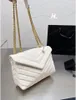 Loulou Bag Kadın Lüks Tasarımcı Çantalar Büyük Tote Zincir Omuz Crossbody Bags Klasik Orijinal Kuzu Dinili Yumuşak Deri Cüzdan Çanta Kutusu