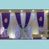 Party Decoration Creative Wedding Background Yarn Exquisite Mantle Head Stage Decoration Props Modelling Cloth Color Red Blue Yellow Dhihj