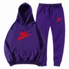 Men Hoodies Sweatshirts tracksuits Sets Hip Hop Solid Color Fleece Warm schroefdraadjes Easticiteit Mode Purple Sportswear Casual hoody