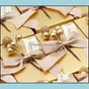 Emballage cadeau Sugar Box Marry Articles Creative Style Square Case Souvenir de mariage européen Golden Carton Usine Vente directe 1 6Kx2 Dhaxi