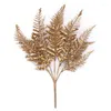 Decorative Flowers 10 Pcs Christmas Flower Golden Series Simulation Plant Wedding Home Decoration Material Plastic Arrangement