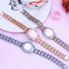 Armbandsur 2022 Säljare Kvinnor damer Rose Gold Silver Office Lady Quartz Watches Hand Catenary Diamond Fashion Girl Gifts Clock