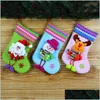 Party Decoration Christmas Decorations Santa Claus Stockings Large Cartoon Elk Gifts Bag Fit Kids Snowman Decorative Hanging Stockin Dhyc0