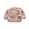 Pull 1 2 3 4 5 6 ans bébé filles sweat printemps automne chaud polaire hauts mignon ours pull pour enfants enfant en bas âge fille vêtements 221125