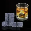 Wiadra i chłodnice 180pcs/20set Wysoka jakość naturalnych kamieni 9pcs/Set Whisky chłodnica skalna Kostka lodowa z magazynem VEET P DHHU0