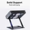 Auto Il nuovo supporto per laptop con doppia ventola di raffreddamento Staffa generale pieghevole in alluminio per MacBook Air Desk Supporto per laptop portatile