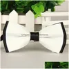 Bow Ties Mens Tie Wear Working Casual Evlilik Monokrom Çift Moda Yay Erkekler Deniz Teslimat Aksesuarları Bağlar Dhkfx